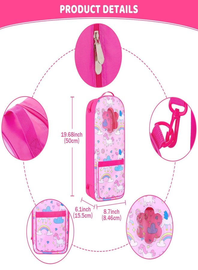 18INDC 18 Inch Doll Storage Bag - 5PCS Unicorn Theme 18In Doll Accessories Set with Rainbow Dress, Hair Clip, Camera, Stickers & Fashion 18 Inch Dolls Carrier Bag | Perfect for 18" Dolls - Image 4